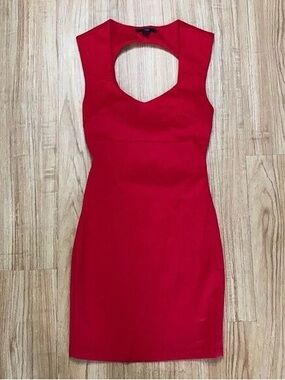 Forever 21 Red Sleeveless Cutout Sheath Dress